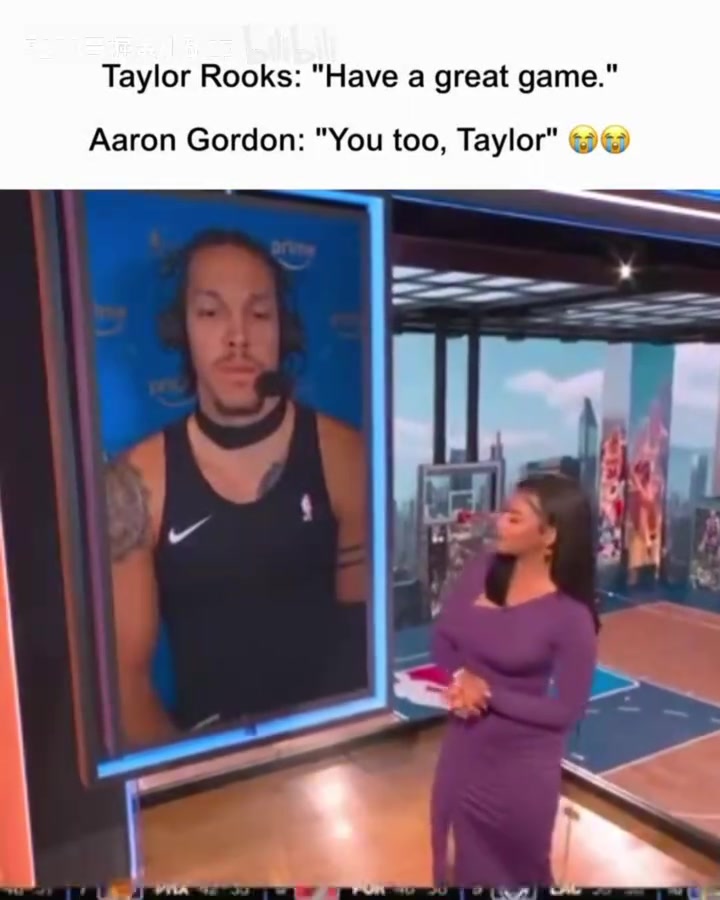 [NBA]就硬帅？主持人：祝你比赛顺利！戈登搭话：你也是！