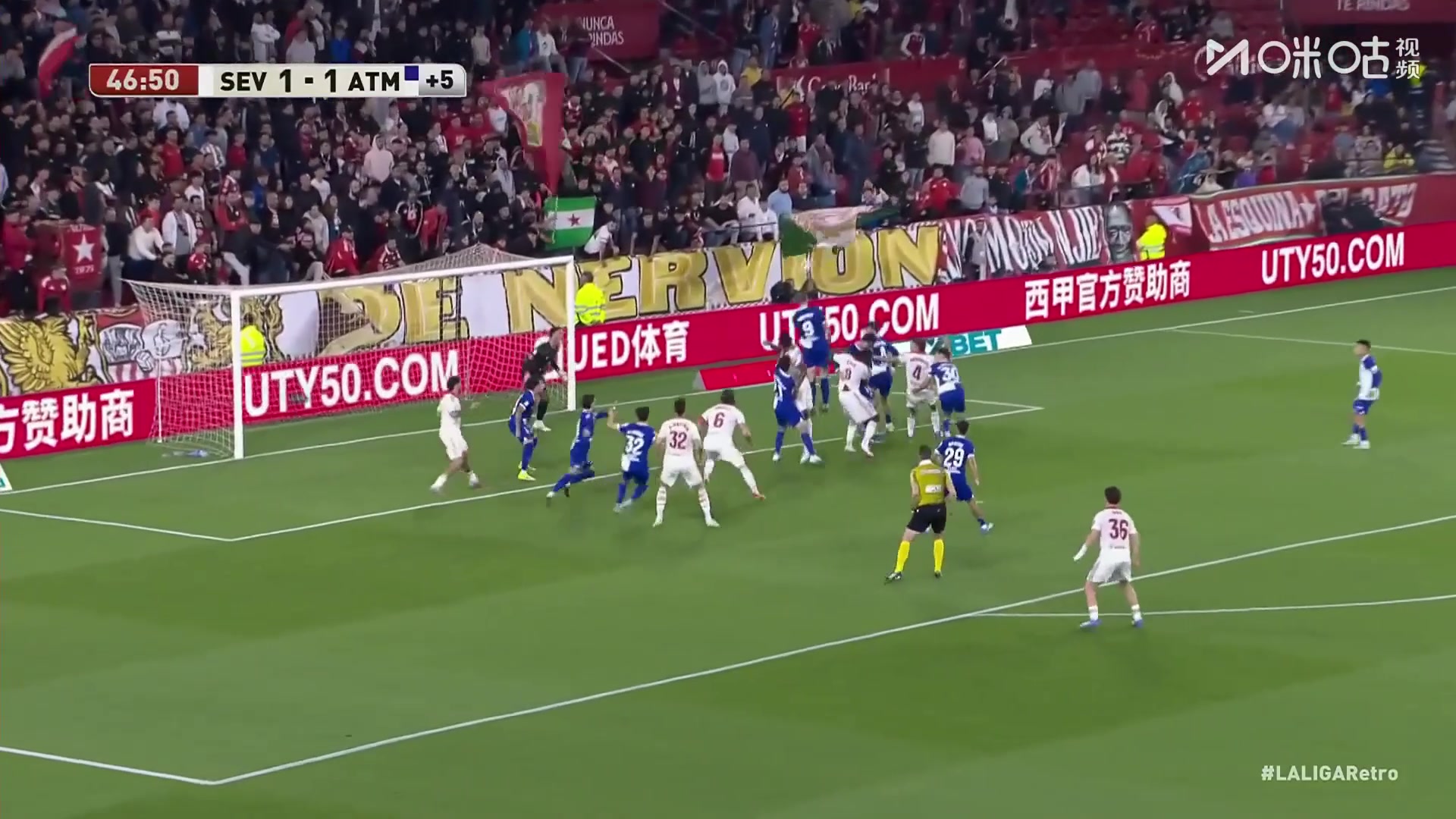 马竞1-2再次落后！巴尔加斯角球传中！古德利门前头球破门！