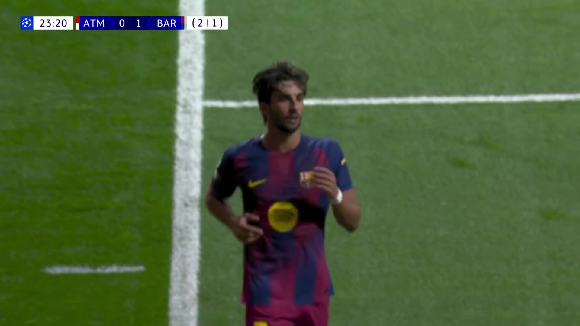 火力全开！奥尔莫助攻费兰破门，巴萨第24分钟扳平总比分！