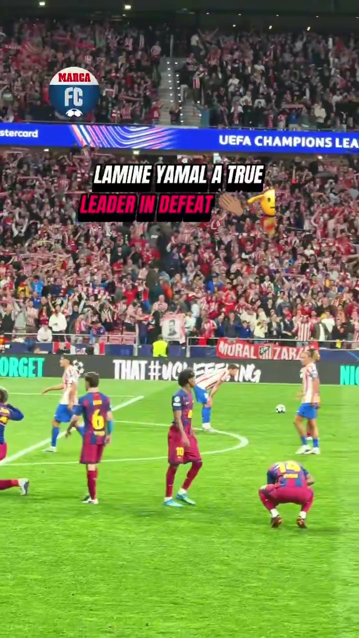 【今日赛事高光】尽管巴萨输球，亚马尔主动找队友们致意并给予⚽