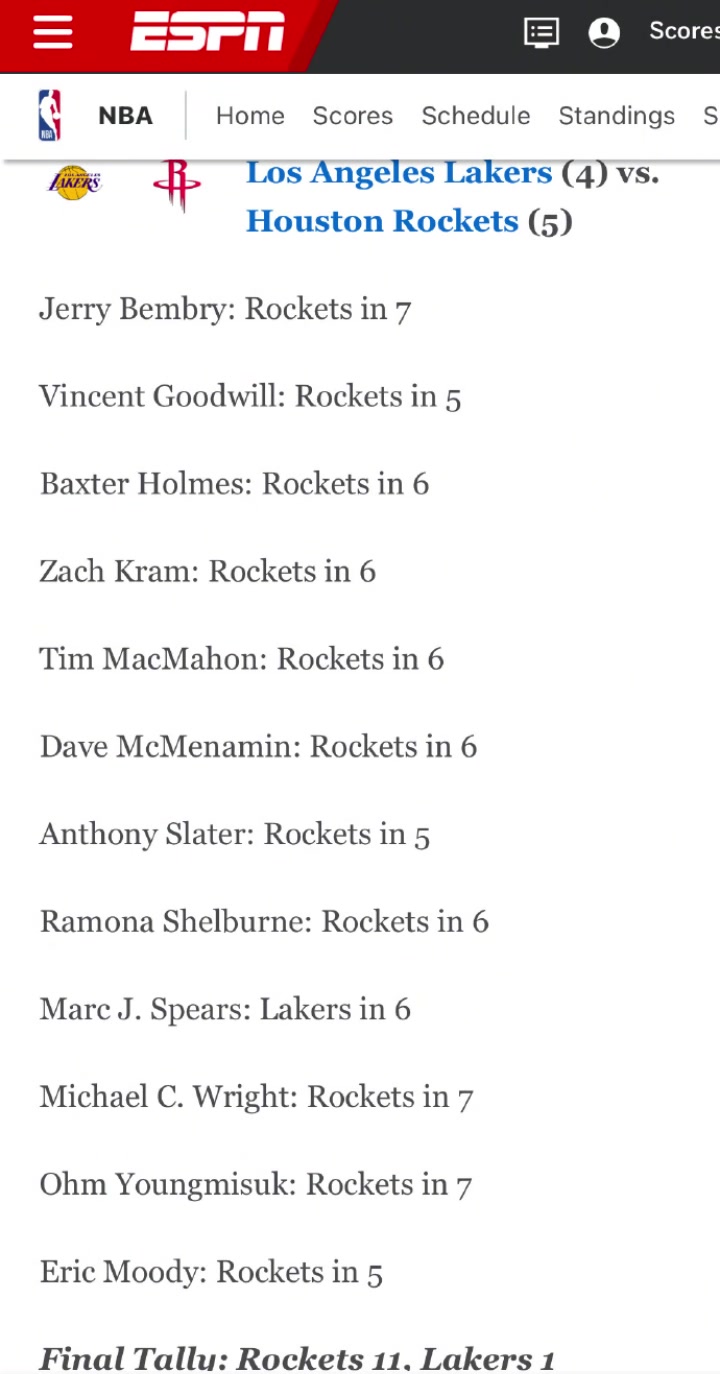 [精彩剪辑]会有打脸？ESPN11名专家10人预测火箭晋级 