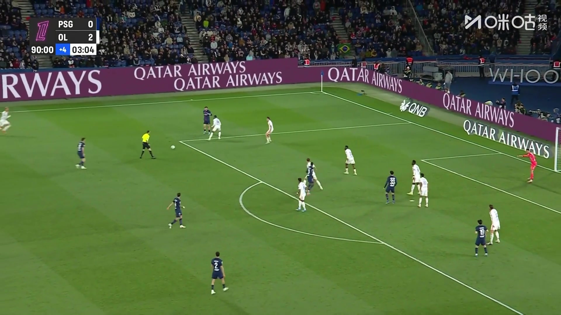 个人能力！克瓦拉茨赫利亚无解兜射直挂死角，巴黎扳回一球！