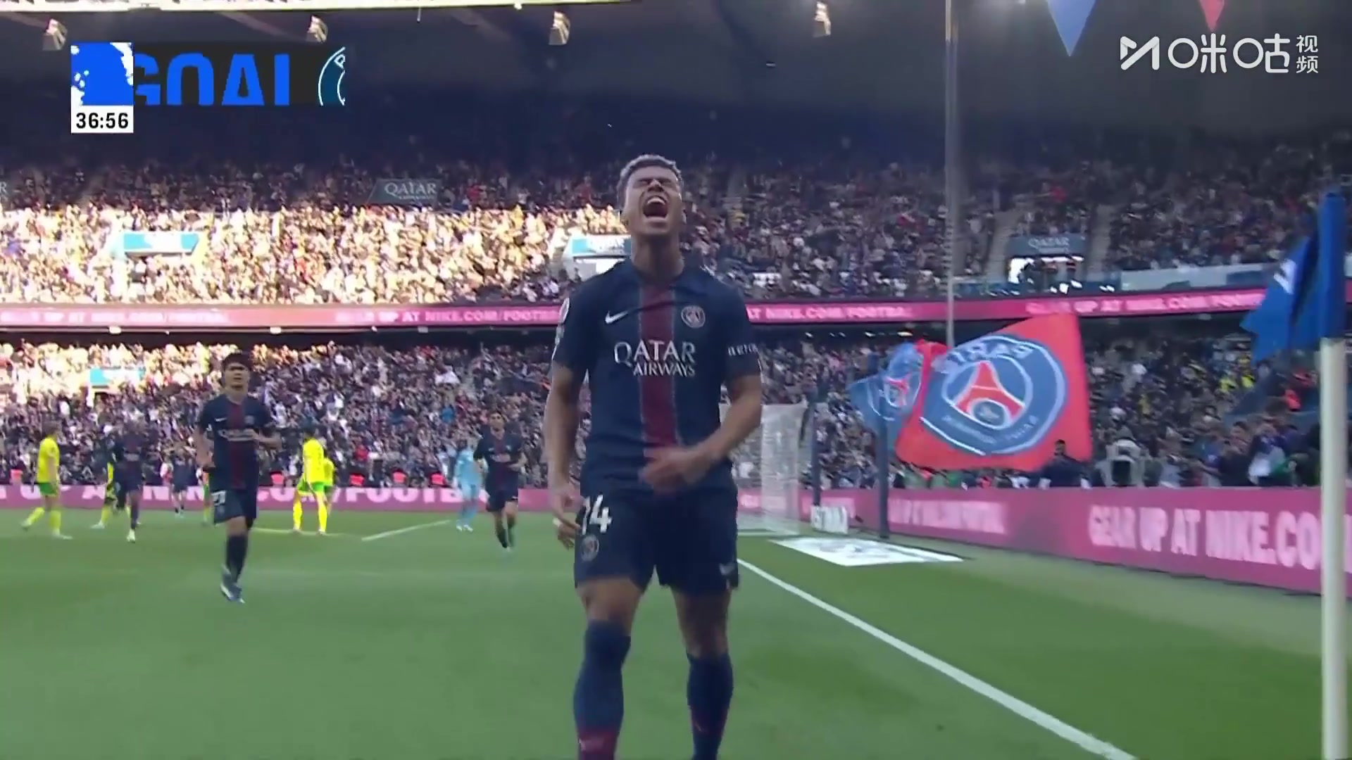 大巴黎再下一城！杜埃禁区内右路不讲理爆射远角破门！
