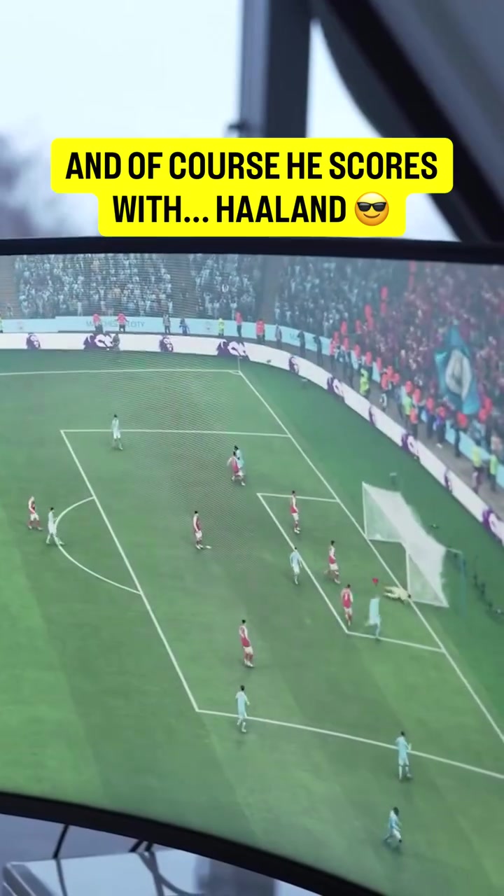 [英超]致敬自己？哈兰德晒出自己在对阵阿森纳的游戏中取得进球