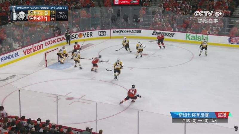 NHL季后赛首轮G4 匹兹堡企鹅 4 - 2 费城飞人 全场集锦
