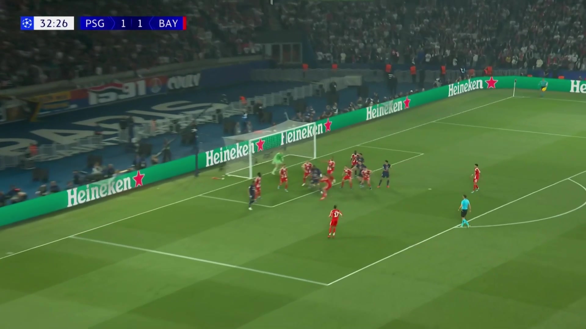 巴黎反超拜仁！登贝莱角球助攻，内维斯头球破门！