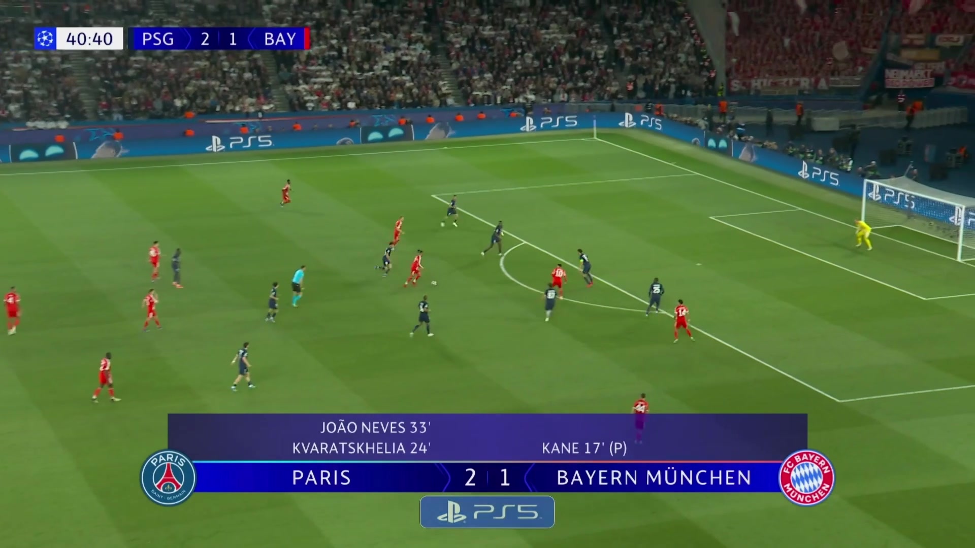 根本拦不住！奥利塞突入禁区劲射破门，拜仁2-2扳平巴黎！