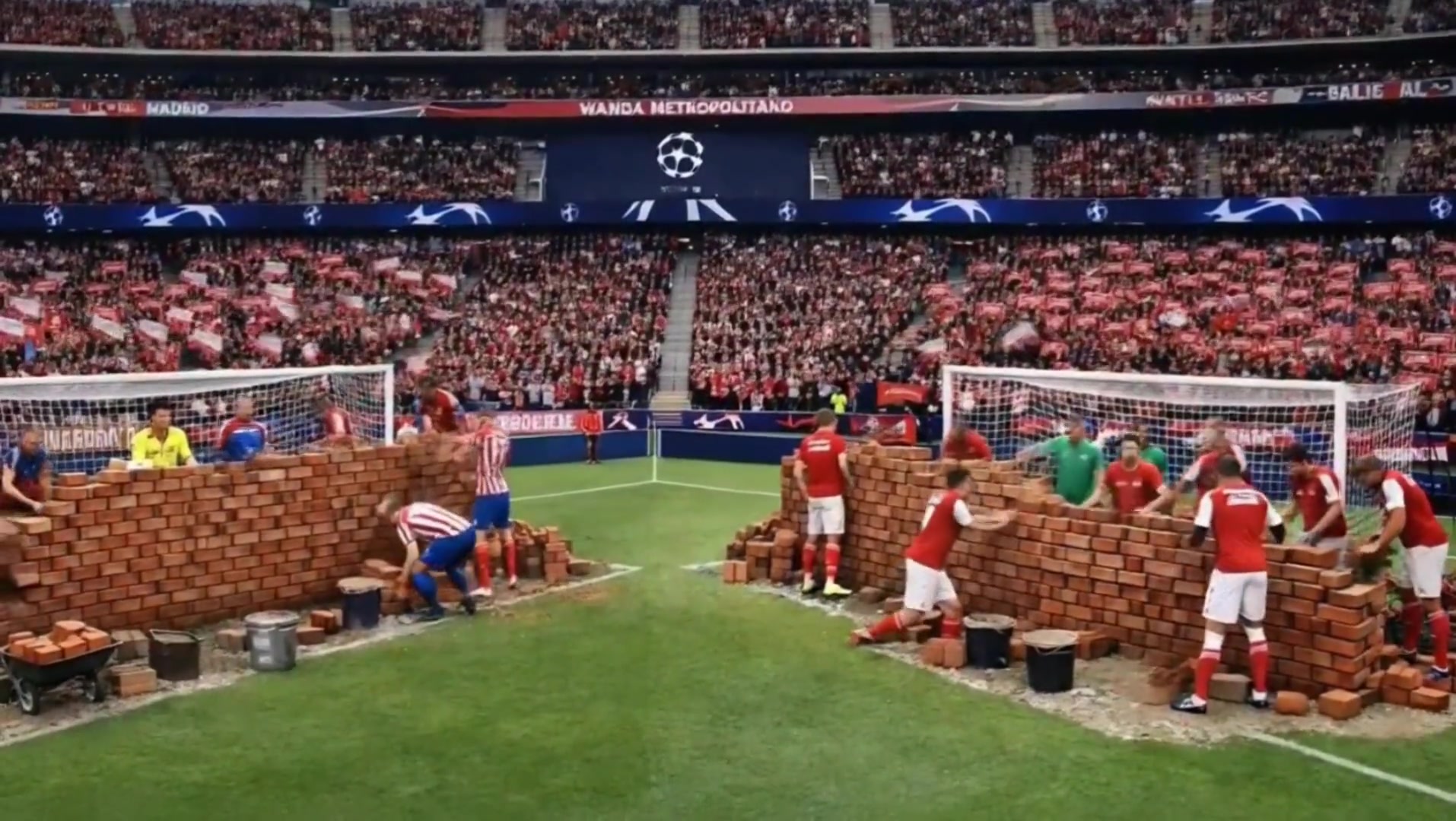 [推荐]墙墙对决？网友AI恶搞阿森纳vs马竞欧冠半决赛赛况