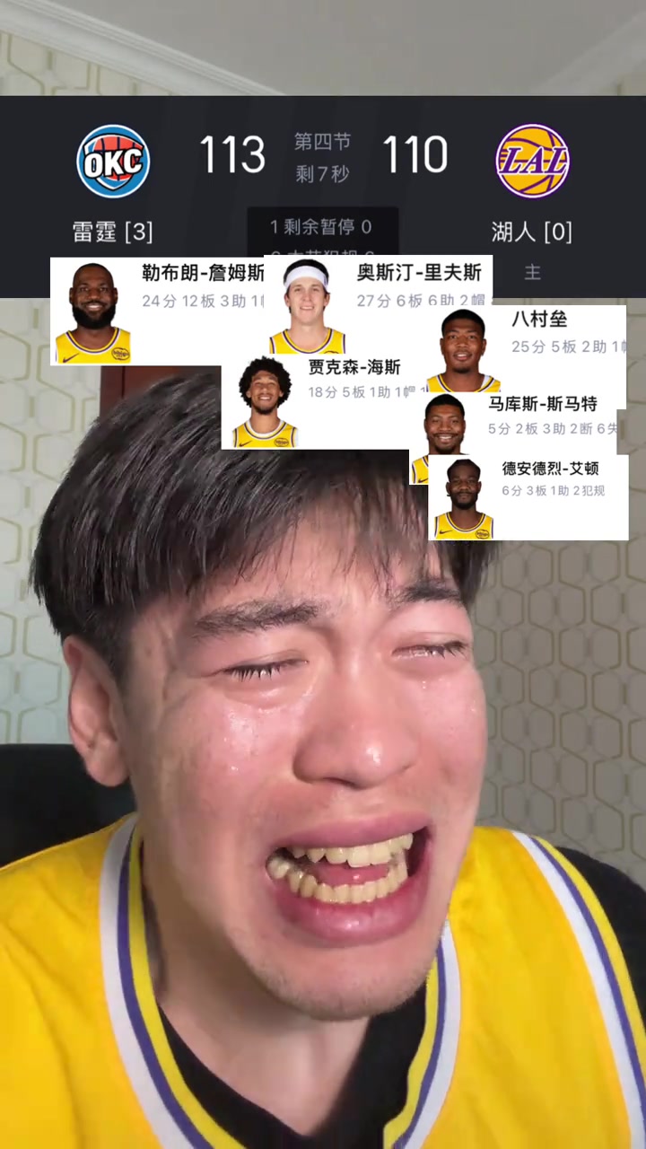 【话题】湖人被雷霆4比0横扫出局，詹姆斯结束了这个赛季，老詹