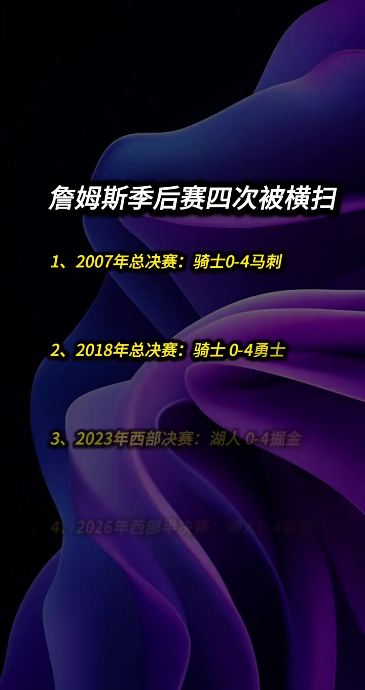 [热门视频]湖人再次输给雷霆，被横扫岀局，这也是詹姆斯季后赛