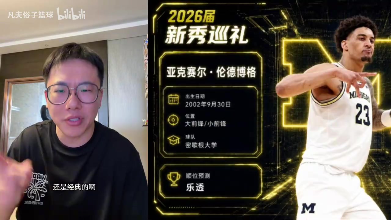 【体育视频】老秀！孔祥宇评勇士选中伦德博格：大器晚成的即战力！