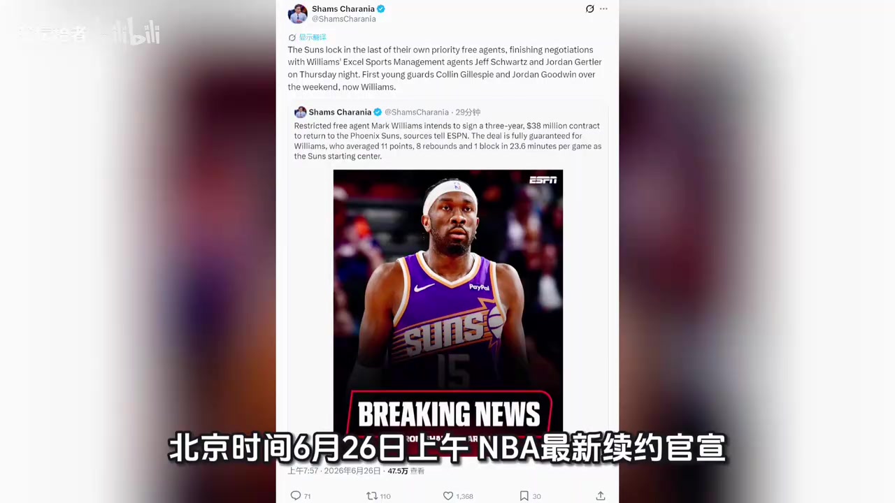 【集锦】3年3800万！湖人退货的大中锋！现在正式续约了