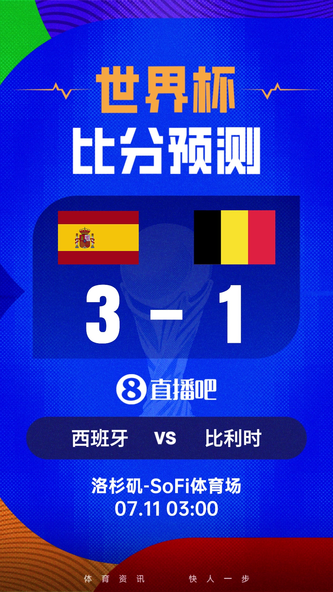 世界杯比分预测:亚马尔vs德布劳内!西班牙本届世界杯0失球 世界杯比分预测:亚马尔vs德布劳内!西班牙本届世界杯0失球