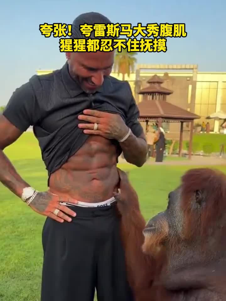 夸张！夸雷斯马大秀腹肌猩猩都忍不住抚摸