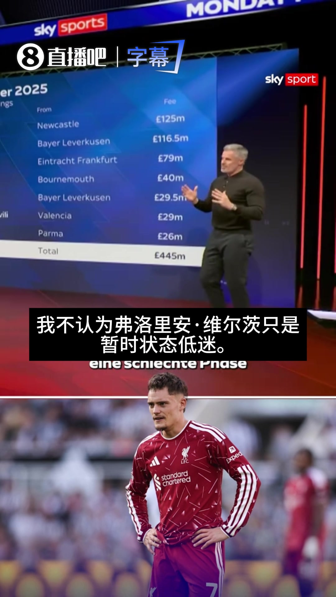 [足球]卡拉格炮轰维尔茨⬇️：不值1❕.1亿，过去一年看到的
