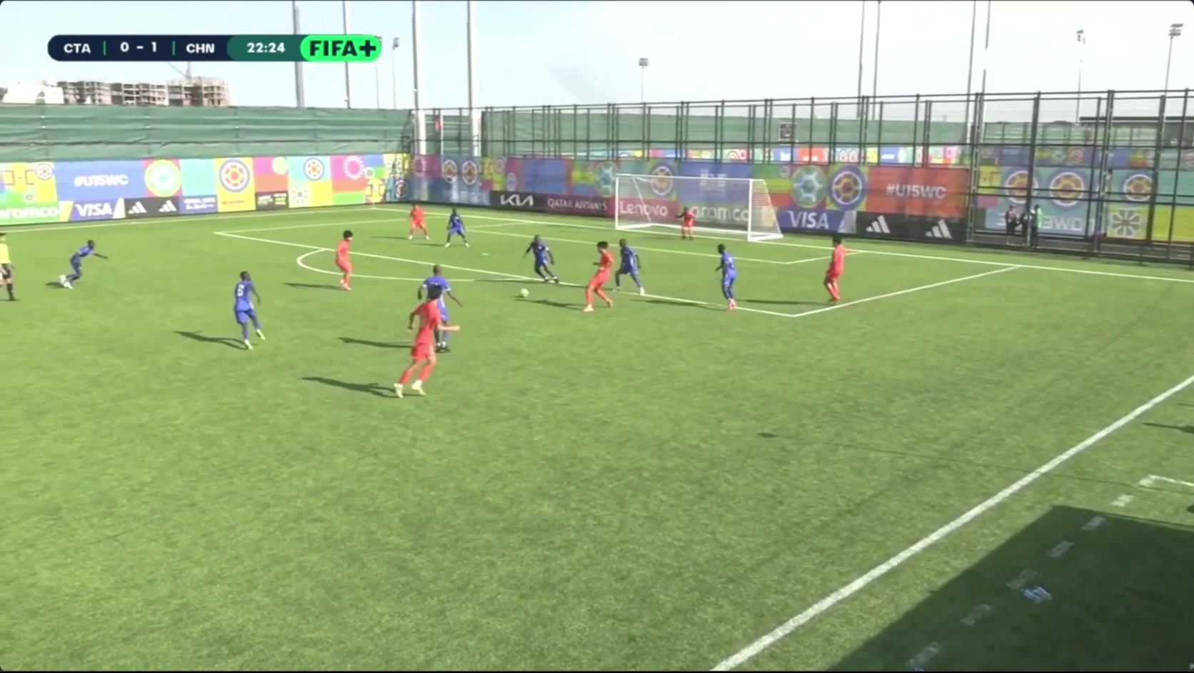 U15国足2-0中非！9号小将卧射破门后Siuuuuuuu！