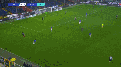 意甲-埃尔马斯点射奥斯梅恩破门+造红 那不勒斯2-0桑普